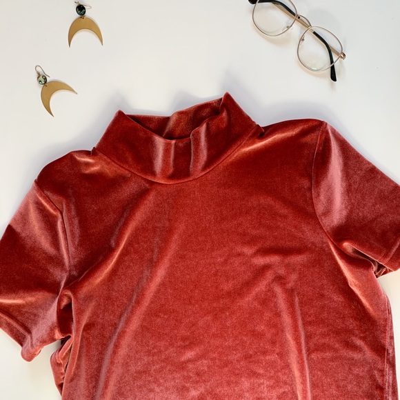 Madewell Velvet Mock Neck Top - Picture 2 of 5
